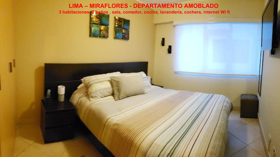 LIMA – MIRAFLORES - DEPARTAMENTO AMOBLADO POR DÍAS, SEMANAS